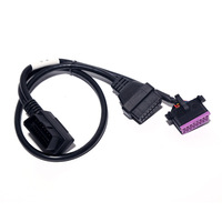 Câble d'extension OBD 2 16 broches OBD2 16 broches mâle à double femelle, câble adaptateur OBD pour VW AUDI en stock