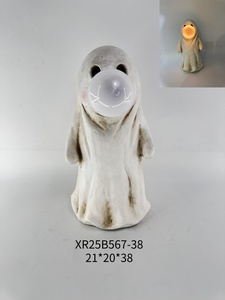 Figura Decorativa <span class=keywords><strong>de</strong></span> Fantasma <span class=keywords><strong>de</strong></span> Resina para <span class=keywords><strong>Halloween</strong></span> con <span class=keywords><strong>Ojos</strong></span> Brillantes para Decoración del Hogar, Repisa o Fiesta - Product Image 3