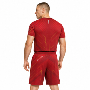 T-Shirt Premium Rossa da Wrestling a Maniche Corte con Stampa Sublimatica, Asciugatura Rapida, Traspirante, per Allenamento di Squadra - Product Image 2