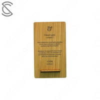 Plaque NFC RFID pour avis Google sur les restaurants et hôtels avec puce NTAG213, matériau en bois écologique pour paiement sans argent liquide