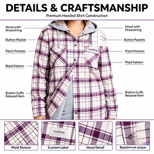 Veste d'hiver à capuche pour <span class=keywords><strong>femme</strong></span> avec logo frontal, fermeture boutonnée, tissu doux en polyester/coton, respirant, écologique, pour l'extérieur - Product Image 3