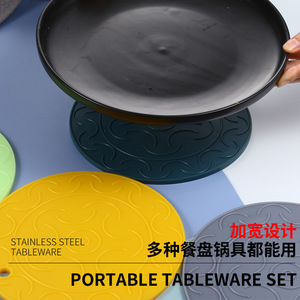 Tapis isolant thermique en silicone, design nordique rond, pour pot, tasse à thé, bol, tapis de table épaissi - Product Image 4