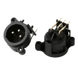 Xlr Socket Mannelijke Jack Vergulde Paneel Mount Microfoon 3pin Chasis Xlr Connector