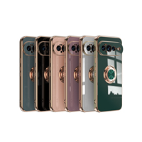 Étui de luxe plaqué avec anneau magnétique pour Google Pixel 11 10 9 Pro XL 8 7 Pro 10A 9A 8 7A, support métallique antichoc