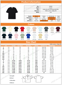 Camisetas de Hip Hop Extra Grandes de Moda Personalizada, 100% Algodón, 220 g/m², de Lujo, Lisas, Antiarrugas, Transpirables y Ecológicas - Product Image 2