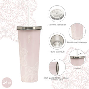 Vaso de agua de aislamiento de acero inoxidable portátil de 24Oz con logotipo personalizado Logotipo personalizable - Product Image 2