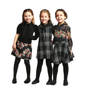 Wholesale Customized Stylish Dresses for Kids Breathable Woolen Fabric Custom Logo Design for Girls