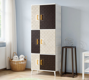 Schlafzimmer 4-Schichtiger Moderner Kunststoff-Kleiderschrank Kleiderorganizer Langlebig Modisch Große Kapazität Tragbarer Kleiderschrank Kleideraufbewahrung - Product Image 1