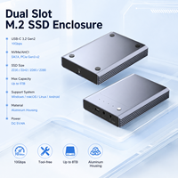 Boîtier double emplacement pour SSD M.2, clonage hors ligne, USB 3.2 Gen2 10 Gbit/s, compatible NVMe et SATA, en aluminium, pour modèles 2230/2242/2260/2280, jusqu'à 8 To, station de clonage M Key