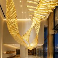 Lampu Kristal Mewah Kustom Dekorasi Modern untuk Lobi Hotel, Aula Villa, Lampu Emas untuk Ruang Tamu, Tangga, Restoran