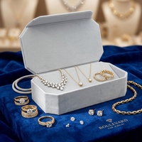 Boîtes en velours pour emballages cadeaux de bijoux faits main de luxe avec logo estampé à chaud, gaufrage, laminage brillant/mat, doublure en éponge