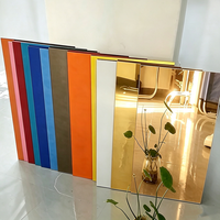 Plaque de miroir acrylique carrée dorée, feuille de plastique décorative effet miroir, incassable, légère, en PMMA