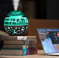 Mini humidificateur à brume froide USB 150 ml, diffuseur d'air silencieux, lumière LED 7 couleurs, portable, bureau, voiture, maison