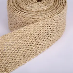 Fabricante de fábrica de fita de juta para decoração em tecido, corda de cânhamo multicolorida, todos os tipos de correias