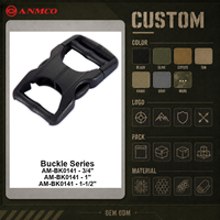 Boucle de ceinture tactique à dégagement rapide en plastique POM 38 mm, noire, pour équipement d'assaut