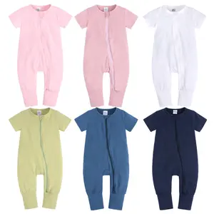 Yeni doğan Unisex pijama Bodysuit çok boyutu Zip oneonebebek giysileri yeni doğan bebek giyim tulum