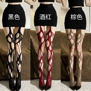 Ripped Stockings Women 20D Thin High Elasticity Color Blocking Pattern Plus Size Four Seasons Fashion Pantyhose - Product Image 4