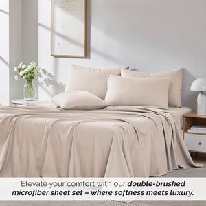 Parure de draps super douce en microfibre, draps de luxe à poches profondes, anti-rides et hypoallergéniques, ensemble de 6 pièces - Product Image 1
