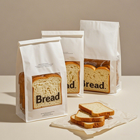 Sac en papier pour emballage de pain, logo personnalisé imprimé en usine, écologique, résistant, avec fenêtre, sacs à pain écologiques pour boulangerie
