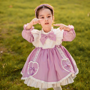 Baby Lolita Frock Paars 1-6y Prinsessenjurk Strik Violet Baby Girl Prom Jurk Babyfeest Meisjes Vintage Spaanse Jurk - Product Image 2