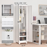 Armoire utilitaire étroite en acier au design traditionnel, meuble de classement commercial écologique pour bureau