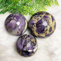 Sphère d'Opale Violette Naturelle, Boule de Cristal de Fluorite pour la Décoration de la Maison, Cadeau pour Amis et Cadeau de Fête