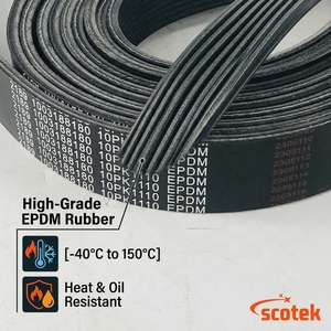 <span class=keywords><strong>Courroie</strong></span> de ventilateur robuste pour camion 10PK1110 pour pièces de moteur Weichai WP13 - <span class=keywords><strong>Courroie</strong></span> multi-V durable en EPDM - Product Image 2