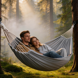 <span class=keywords><strong>Hamac</strong></span> de camping portable, <span class=keywords><strong>hamac</strong></span> léger en nylon avec barres détachables pour la randonnée en plein air, le trekking, avec mousquetons et sangles - Product Image 1