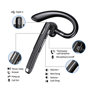Ổ đĩa kép dây đeo cổ Earbud Tai nghe USB Tai nghe có thể thu vào tai nghe không dây cho lái xe <span class=keywords><strong>Bluetooth</strong></span> <span class=keywords><strong>Mono</strong></span> - Product Image 5