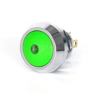 Toptan plastik top şekli kafa 12mm nokta LED düğme sıfırlama tipi IP65 su geçirmez basma düğmesi anahtarı
