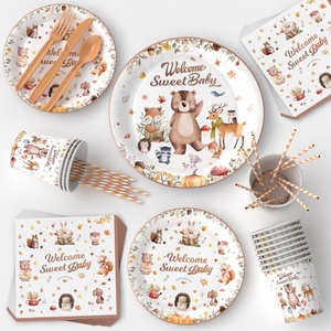 Articoli per Feste a Tema Giungla Personalizzati, Decorazioni per Feste a Tema Animali del <span class=keywords><strong>Bosco</strong></span>, Piatti, Tovaglioli, Bicchieri, Cannucce, Forchette - Product Image 6