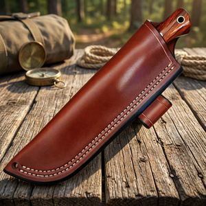 AR KNIVES INDUSTRY Cuchillo Plegable de Acero de Damasco de Grado Industrial, Superventas, con Funda de Cuero Grueso y Madera para Llevar en el Cinturón, OEM, 3 Años de Garantía - Product Image 3