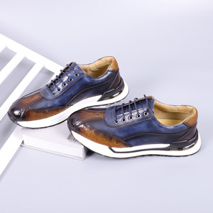 Zapatos Casuales de Hombre de Cuero Genuino con Cordones, Punta Redonda, Entresuela Acolchada de EVA, Suela de Goma, para Todas las Temporadas, Estilo Náutico - Product Image 4