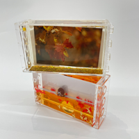 Cadre photo miniature personnalisé en acrylique liquide connectable avec hérisson flottant et paillettes à l'intérieur Rrinaceus Earopaeus Floater