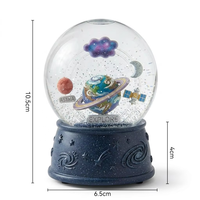 Globe à Neige Personnalisé Peint à la Main en Résine, Paillettes, Univers Spatial, Planètes, Artisanat, Cadeau pour Enfants, Décoration Maison, Vente en Gros