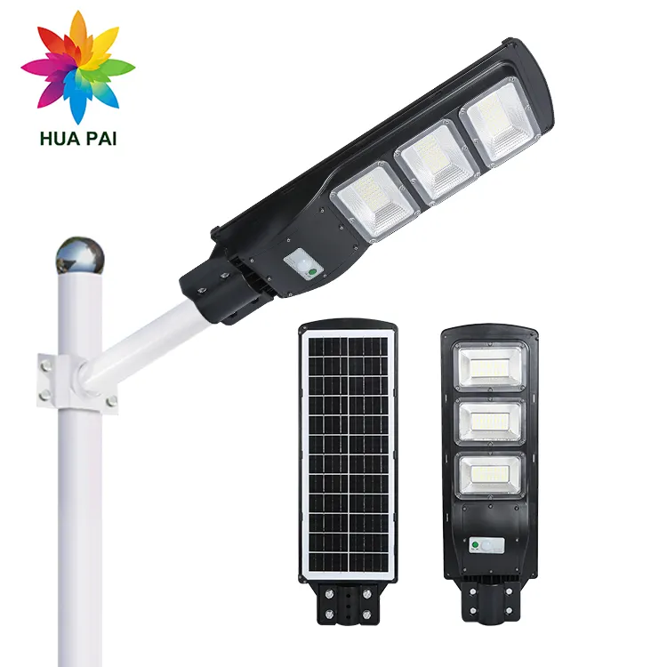HUAPAI Motion Sensor Waterproof Ip65 Integrated 30w 60w 90w 120w Outdoor All In One Solar LED Street Light