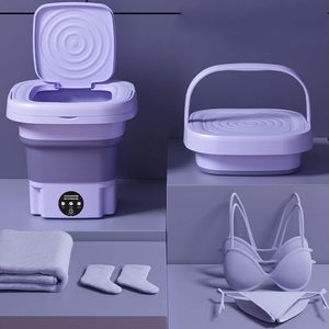8L Portable Washing <b>Mini</b> Foldable Sock Underwear Panties Retractable Household Washing Machine With Spinning Dry Washing Machine - Product Image 4