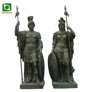 Estatua de guerrero de fibra de vidrio, Color bronce, tamaño real - Product Image 1