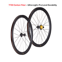 Roues de vélo en fibre de carbone brevetées Ferei T700, compatibles tubeless, système d'accouplement magnétique pour vélo de route, roulements céramiques, frein à disque CNC