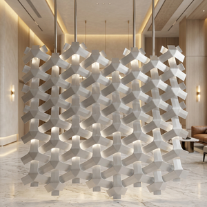 Panneau mural en maille tissée d'aluminium anodisé, anti-corrosion, design industriel pour extérieur, 70 pouces et plus - Product Image 3