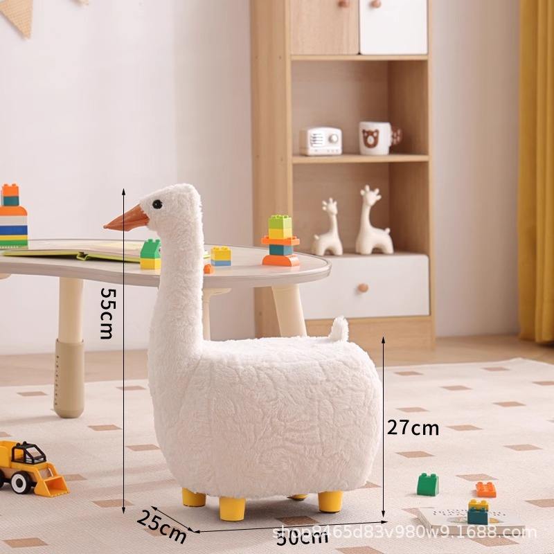 White Goose Goose - Style pied de tabouret (laine d'agneau)