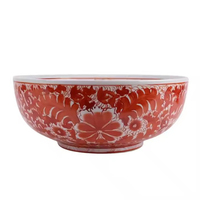 Jingdezhen bol en céramique antique peint à la main rouge et blanc motif floral et Dragon Pot de fleurs Pots de fleurs et jardinières