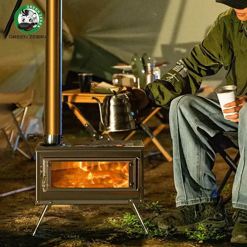 Outdoor Camping Picknick Draagbare Roestvrijstalen Houtkachels Voor Tenten