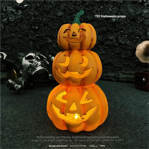 Décoration d'Halloween : Lanterne Citrouille Lumineuse en Plastique, Bougie LED, Accessoire de Décoration d'Endroit, Petite Veilleuse de Simulation Portable pour Bureau - Product Image 2
