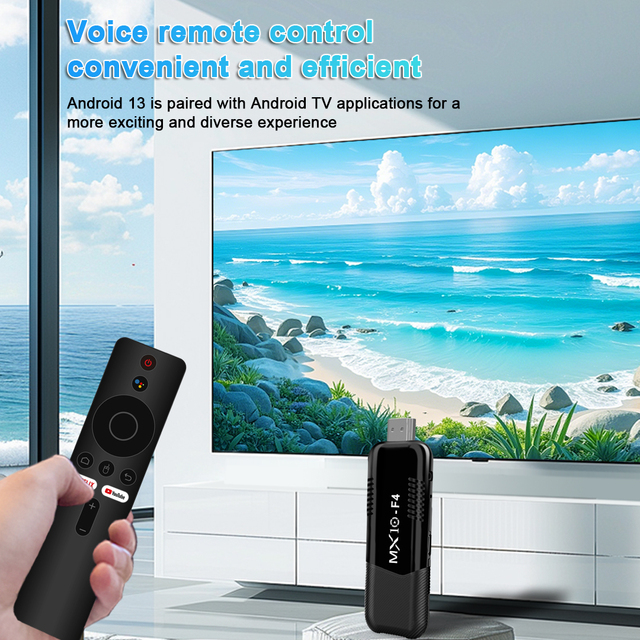 Factory Manufacturing MX10 F4 Android13 TV Stick AmlogicH313 RAM 8GB ROM 128GB 4K HDR10+ WiFi2.4G Streaming Media Player