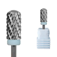 Fraise à ongles en carbure de tungstène 4XC 5XC 3/32, grande fraise cylindrique, outil de manucure pour le retrait de la poudre à immersion