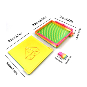 Grand plateau de peinture en diamant carré avec compartiments ouverts, rangement peu encombrant pour l'art du diamant - Product Image 4
