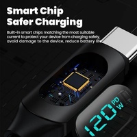 Kabel Pengisian Cepat 120W 6A USB/Type-C Berbahan Nilon Kepang untuk Ponsel
