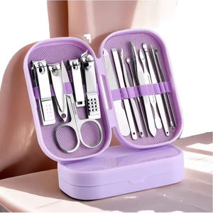 Ensemble de 14 outils de beauté en acier inoxydable avec logo personnalisé, pour manucure et pédicure, professionnel, portable, pour soins des ongles - Product Image 3