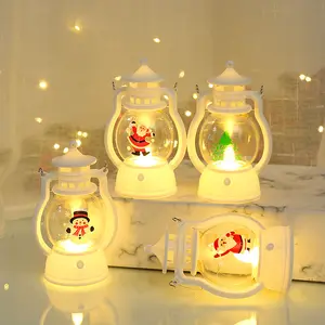 Bougie électronique de noël personnalisée père noël bonhomme de neige décoration de la maison petite lanterne à main